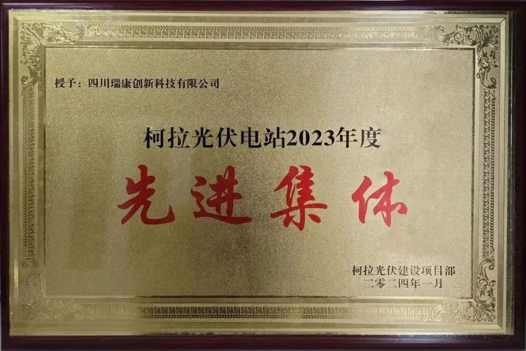 四川瑞康榮獲先進集體稱号 四川瑞康榮獲先進集體稱号